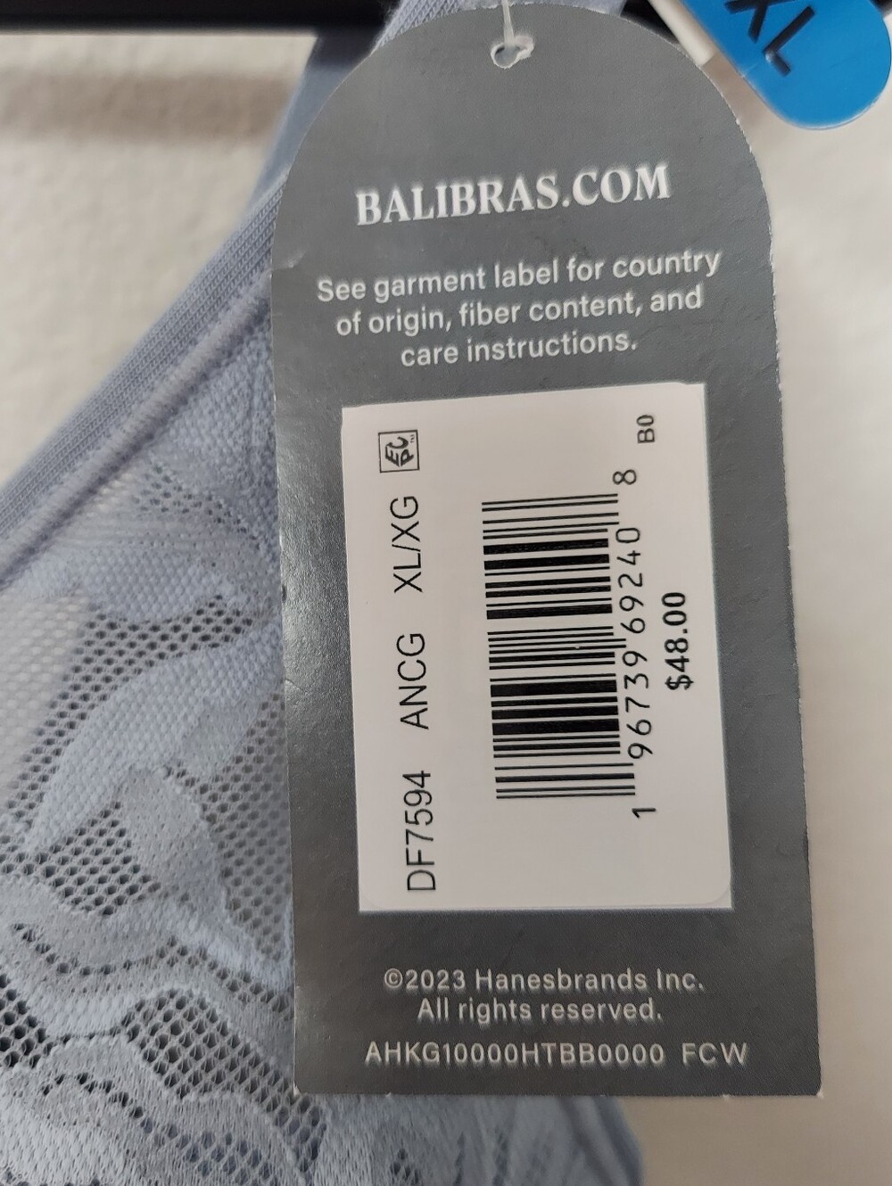 NWT Bali Breathe Pale Blue Lace Bra - Picture 4 of 5